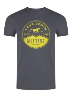 Mustang Herren T-Shirt Mehrfarbig Rundhals Regular Fit S Bis 6XL -Zoe Bekleidungsgeschäft 48599 Mustang 1014004 4111 Castlerock Front