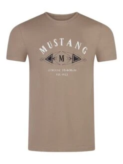 Mustang Herren T-Shirt Mehrfarbig Rundhals Regular Fit S Bis 6XL -Zoe Bekleidungsgeschäft 48599 Mustang 1014005 3134 Moon Rock Front