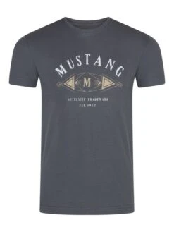 Mustang Herren T-Shirt Mehrfarbig Rundhals Regular Fit S Bis 6XL -Zoe Bekleidungsgeschäft 48599 Mustang 1014005 4111 Castlerock Front